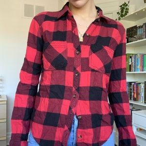 Red Abercrombie and Fitch flannel